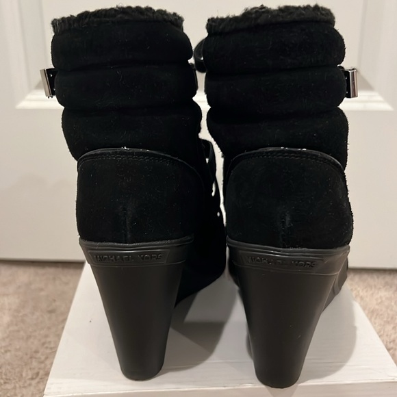 Michael Kors Suede Belted Wedge Ankle Boots - Picture 7 of 14